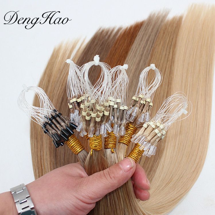 Denghao Factory Unprocessed High Quality 100% Human Hair Micro Ring Hair Extension