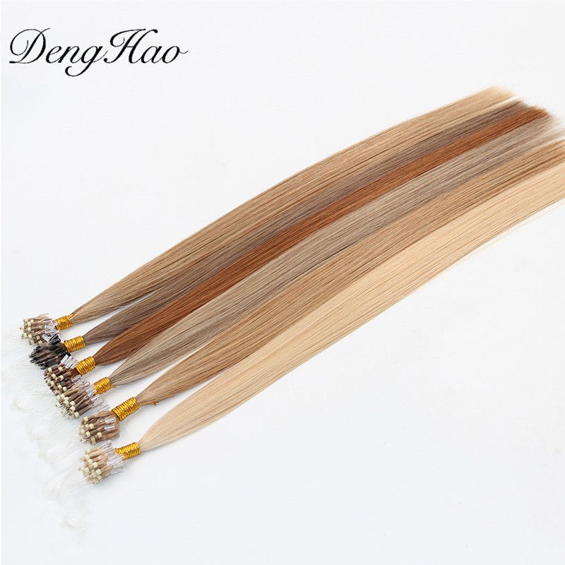 Denghao Factory Unprocessed High Quality 100% Human Hair Micro Ring Hair Extension