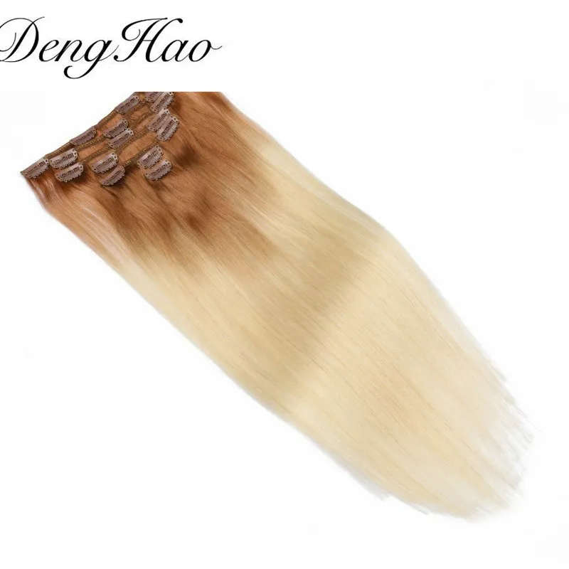 Denghao Seamless Clip Ins Hair 100% Brazilian Virgin Remy Human Hair Extensions