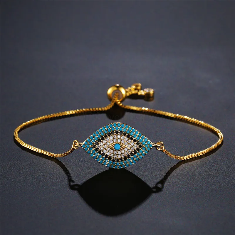 Devil′ S Eye Female Copper Micro Inlaid Zircon Bracelet