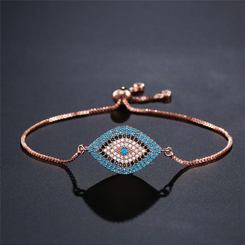 Devil′ S Eye Female Copper Micro Inlaid Zircon Bracelet
