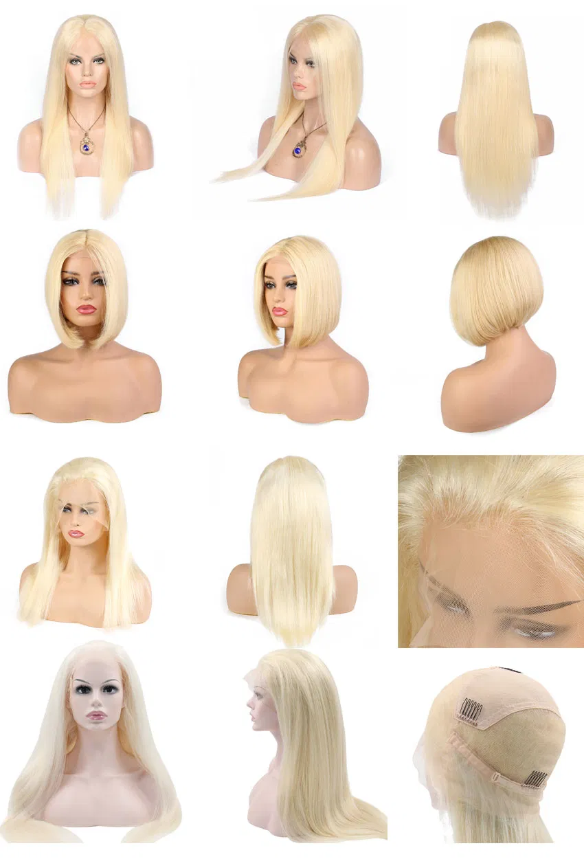 Different Length 8-26inch Blonde 613 Color Human Hair Wigs Frontal Lace Wigs