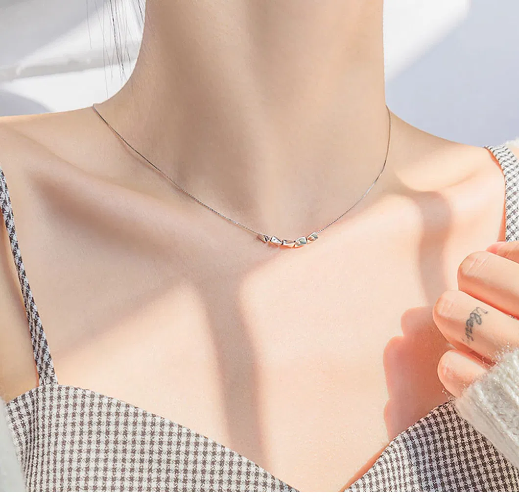 Elegant Geometry Jewelry Pendant 925 Silver Necklace Trendy Clavicle Necklace Jewellery Gift for Women