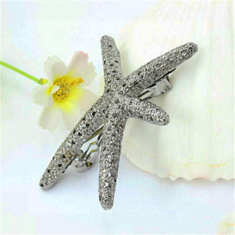 Elegant Women Beach Coral Starfish Hair Clip Barrette Hairpin Bobby