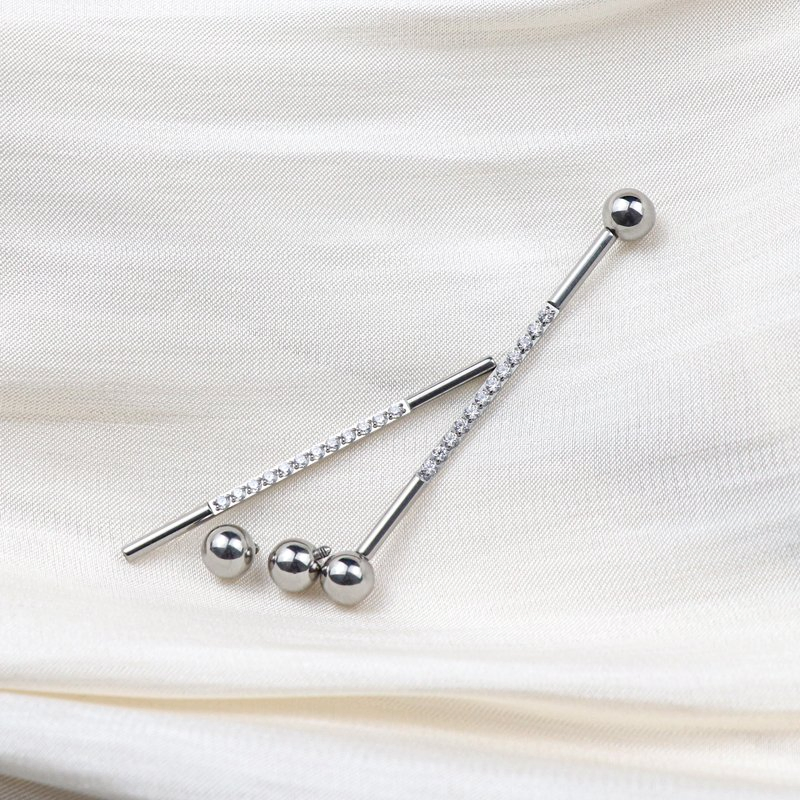 Eternal Metal ASTM F136 Titanium Internally Threaded CNC Zirconia Industrial Barbell Piercing Jewelry