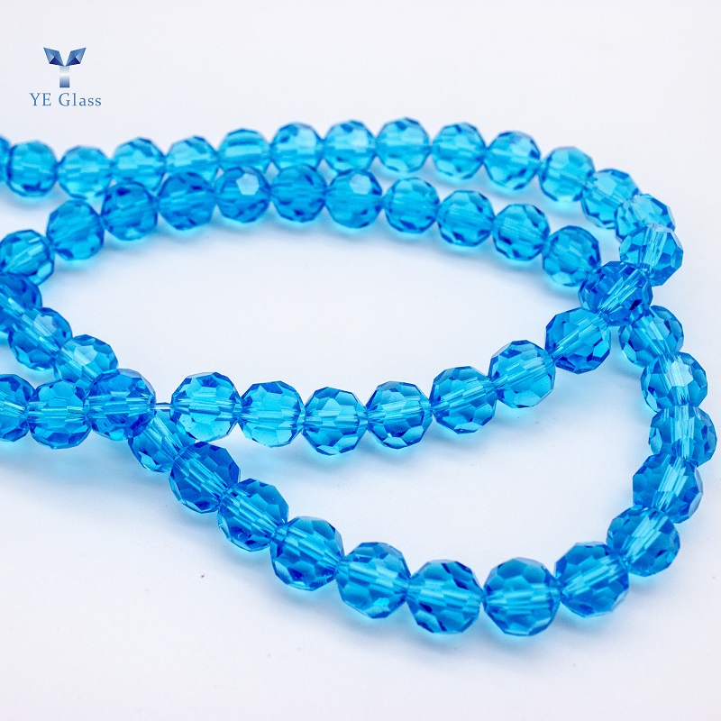 Fancy Earth Shape Green Round Glass Beads