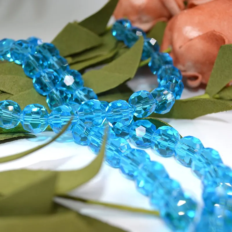 Fancy Earth Shape Green Round Glass Beads