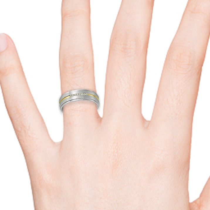 Fashion 2-Tone IP Gold Plated Nickle Free Men's and Women Couple 316L Stainless Steel Finger Ring Jewellery