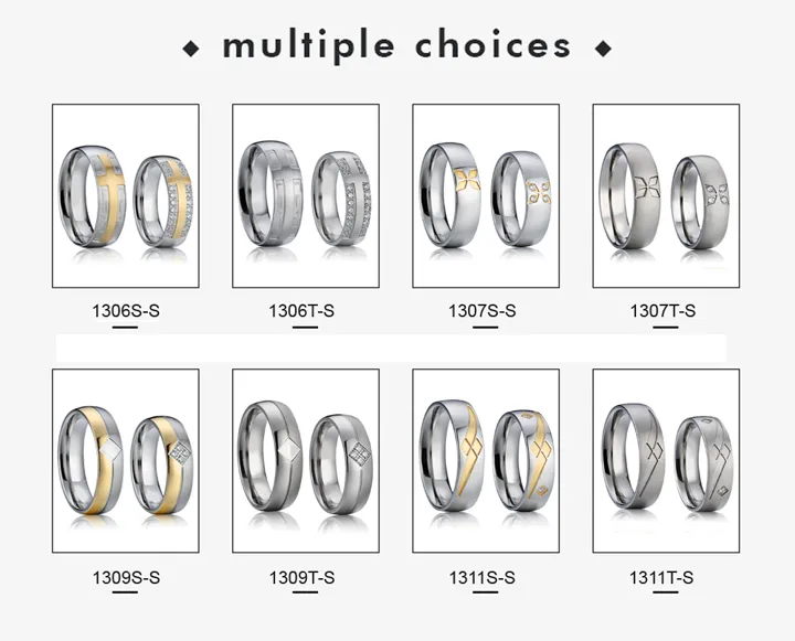 Fashion 2-Tone IP Gold Plated Nickle Free Men′s and Women Couple 316L Stainless Steel Finger Ring Jewellery