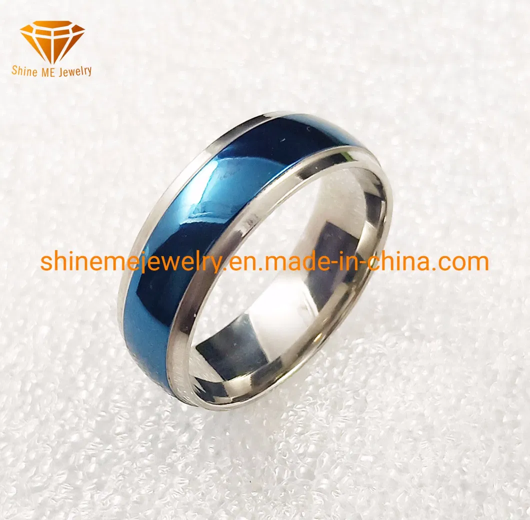 Fashion Body Jewelry Between Blue and Silver Titanium Body Jewelry Stainless Steel Ring SSR1955