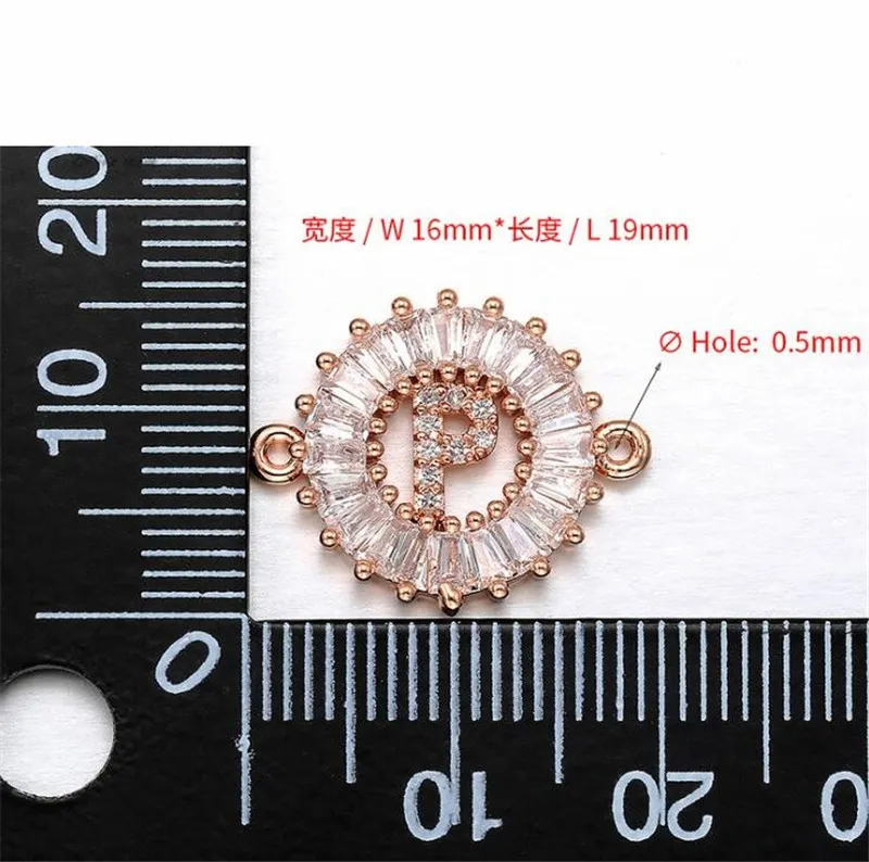 Fashion Custom Copper Metal Gold Plated Alphabet Letter Bracelet Components Necklace Pendants Jewelry Accessories