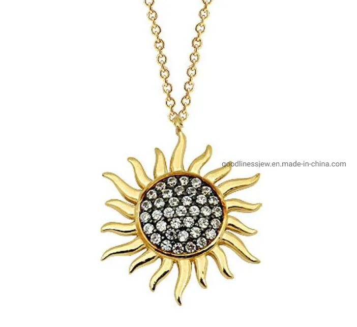 Fashion Jewelry 925 Sterling Silver or Brass Jewelry Flower Pendant Sunflower Pendant for Women