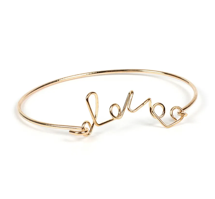 Fashion Jewelry Simple 3 Bangle Cuff with Bowknot and Love