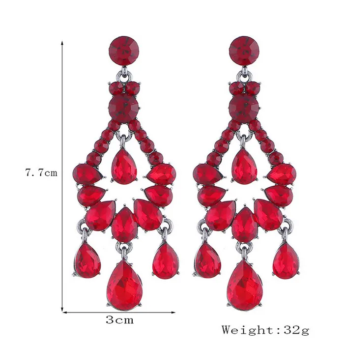 Fashion Jewelry Teardrop Crystal Stone Stud Earring