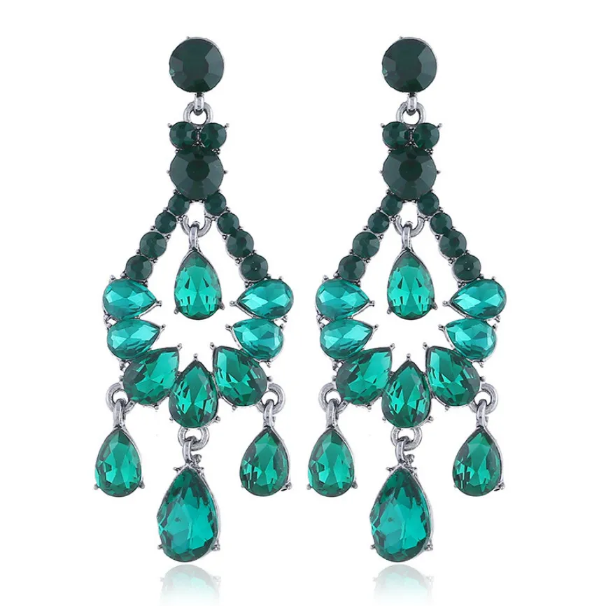 Fashion Jewelry Teardrop Crystal Stone Stud Earring