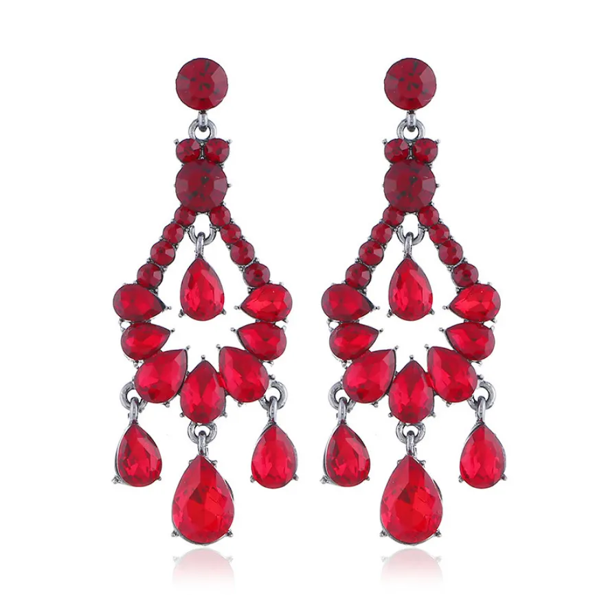 Fashion Jewelry Teardrop Crystal Stone Stud Earring