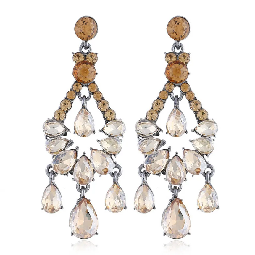 Fashion Jewelry Teardrop Crystal Stone Stud Earring