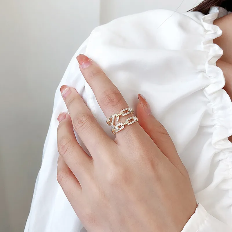 Fashion Wholesale Gold Plated Paved Diamond Ring, 18K Gold Ring Woman Jewelry