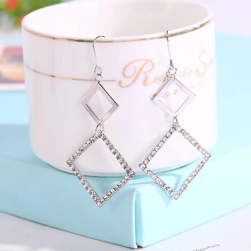 Fashion Women Pentagram Hollow out Zircon Stud Earrings