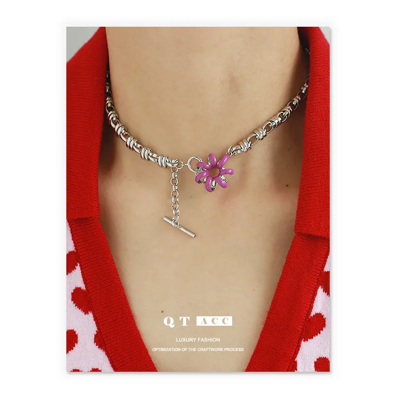 Fashionable and Elegant Handmade Oil Drip Simple Necklace Jewelry