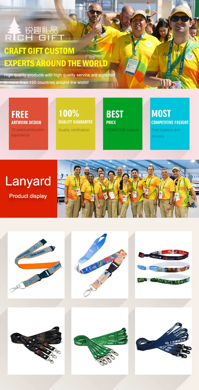 Free Sample Custom Flat Polyester and Satin Material Sublimation Printed Wrist Lanyard with Metal Buckle