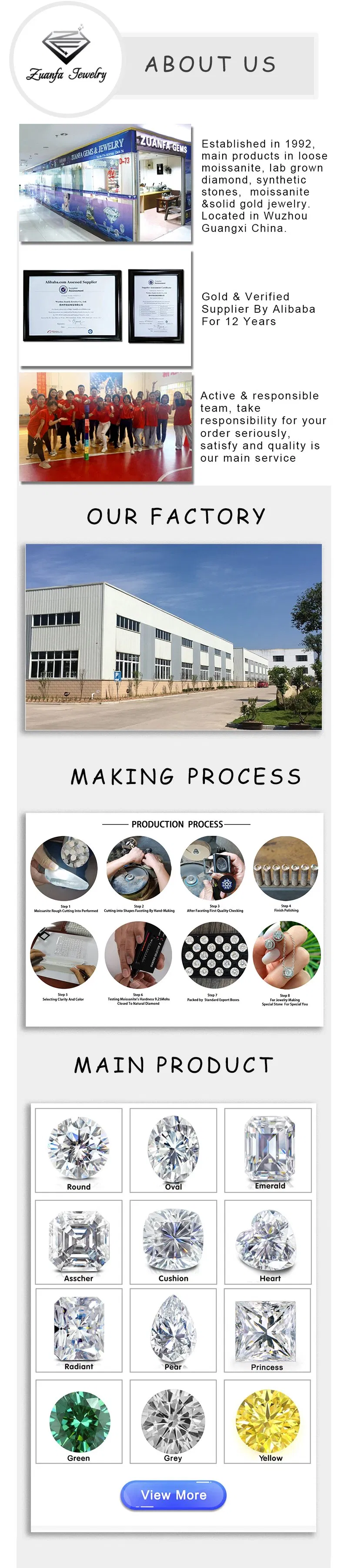 Gh Color 5X10mm Marquise Cut Moissanite for Wedding Ring Making