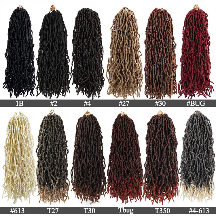 Goddess Locs Crochet Hair Soft Locs 18 24 36 Inch Long Curly Dreadlocks Hair Crochet Nu Faux Locs