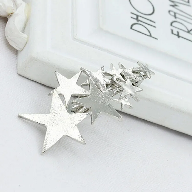 Gold Silver Star Hair Clip Women Barrette Hairpin Bobby Pin Jewelry Accessory Cn