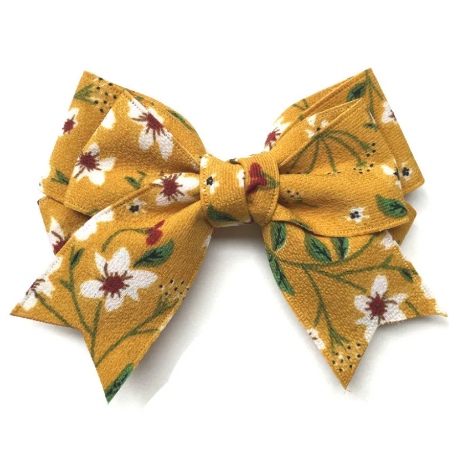 Hair Accessories Fabric Flower Printing Row Hair Clip