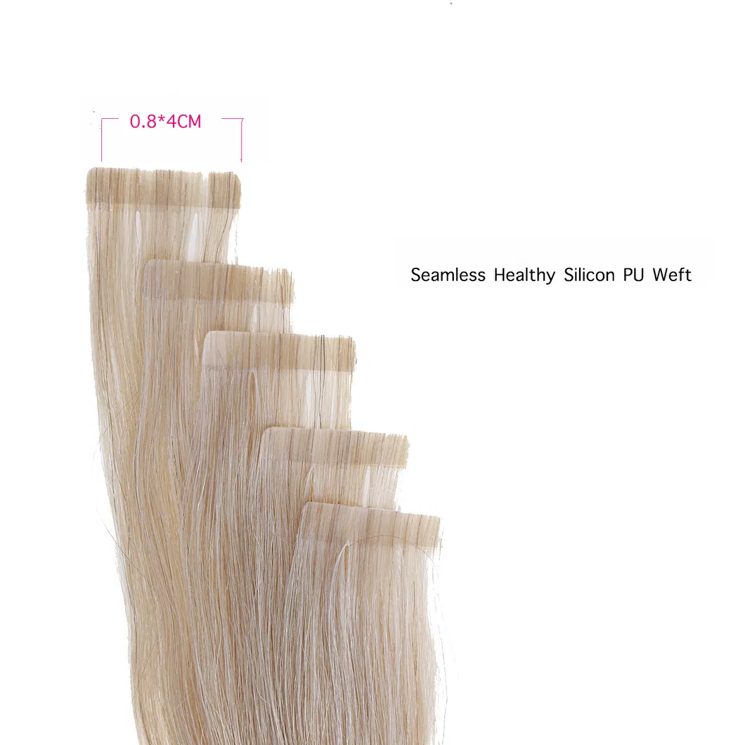 Hair for Woman Tape in Human Hair Extensions Straight Remy on Adhesive Invisible PU Weft Extensions Balayage Color #6 to 613b