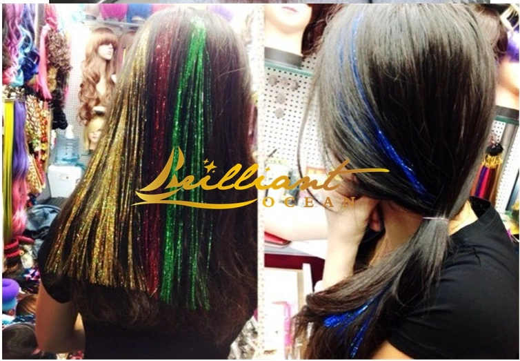 Hair Tinsel Strands Sparkly Hair Extensions Highlights Glitter Hair Tinsel
