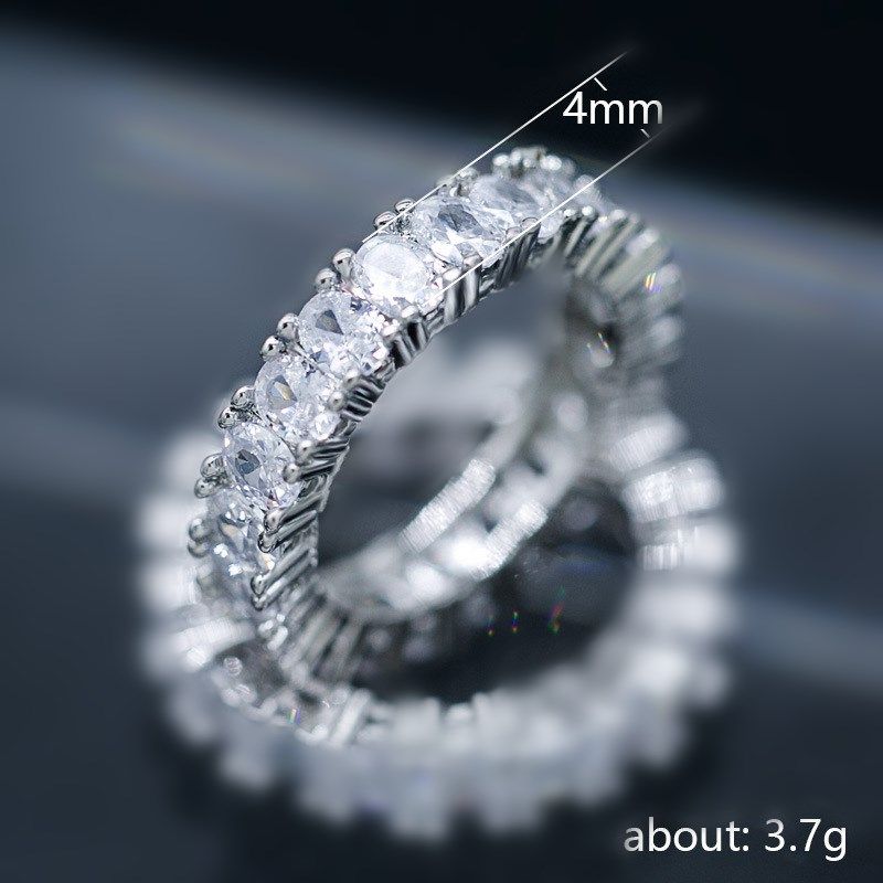 Handmade Eternity Promise Crystal Ring AAA CZ Zircon Engagement Wedding Band Rings for Women Men Finger Party Jewelry Crl1141