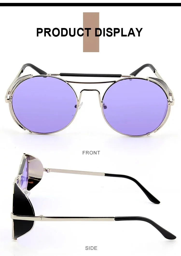 High Quality Steampunk Brand Designer Sunglass for Ladies Mirror Gafas