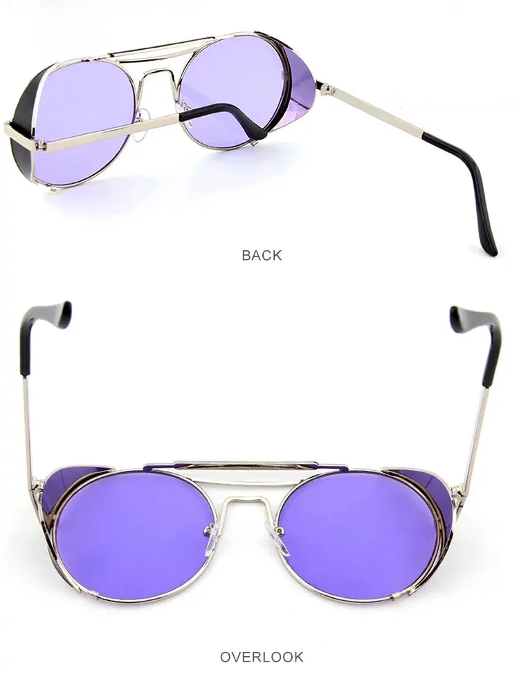 High Quality Steampunk Brand Designer Sunglass for Ladies Mirror Gafas