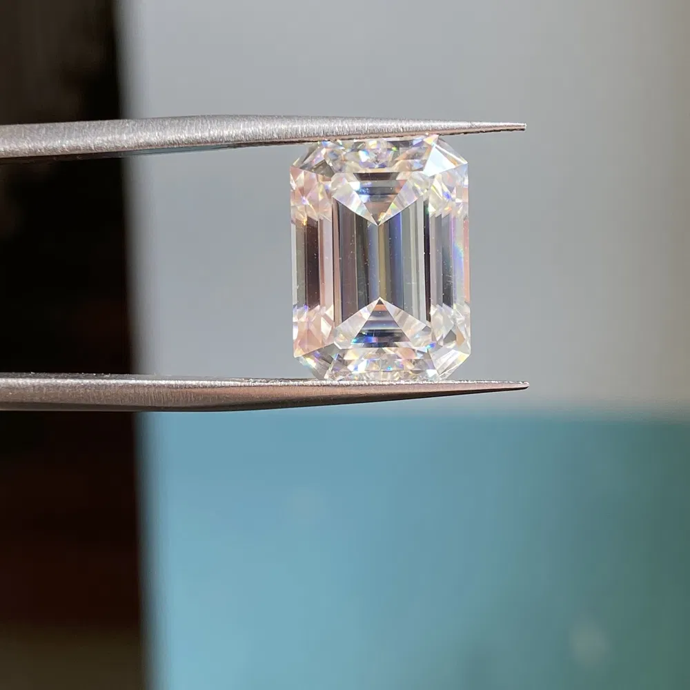 Hq Gems Gra Certificate 10X14mm Excellent Cut D Vvs1 6 Carat Octagon Loose Diamond Moissanite