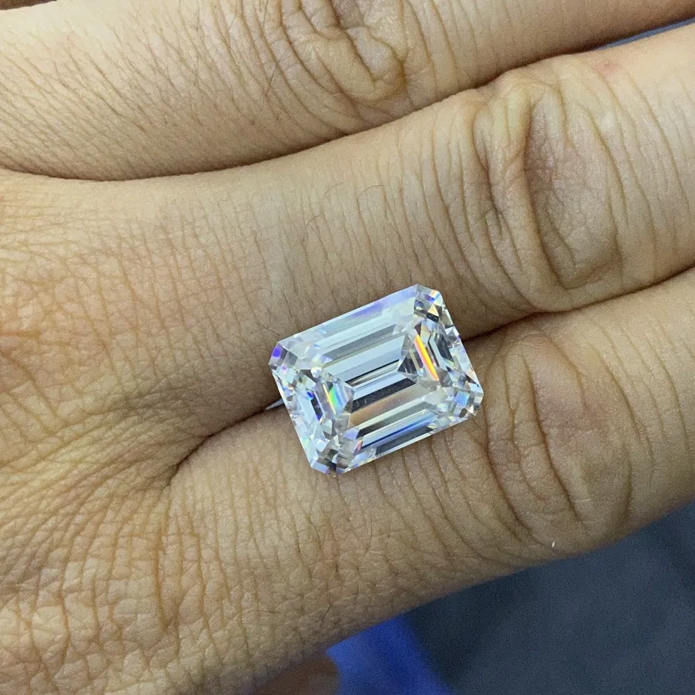 Hq Gems Gra Certificate 10X14mm Excellent Cut D Vvs1 6 Carat Octagon Loose Diamond Moissanite