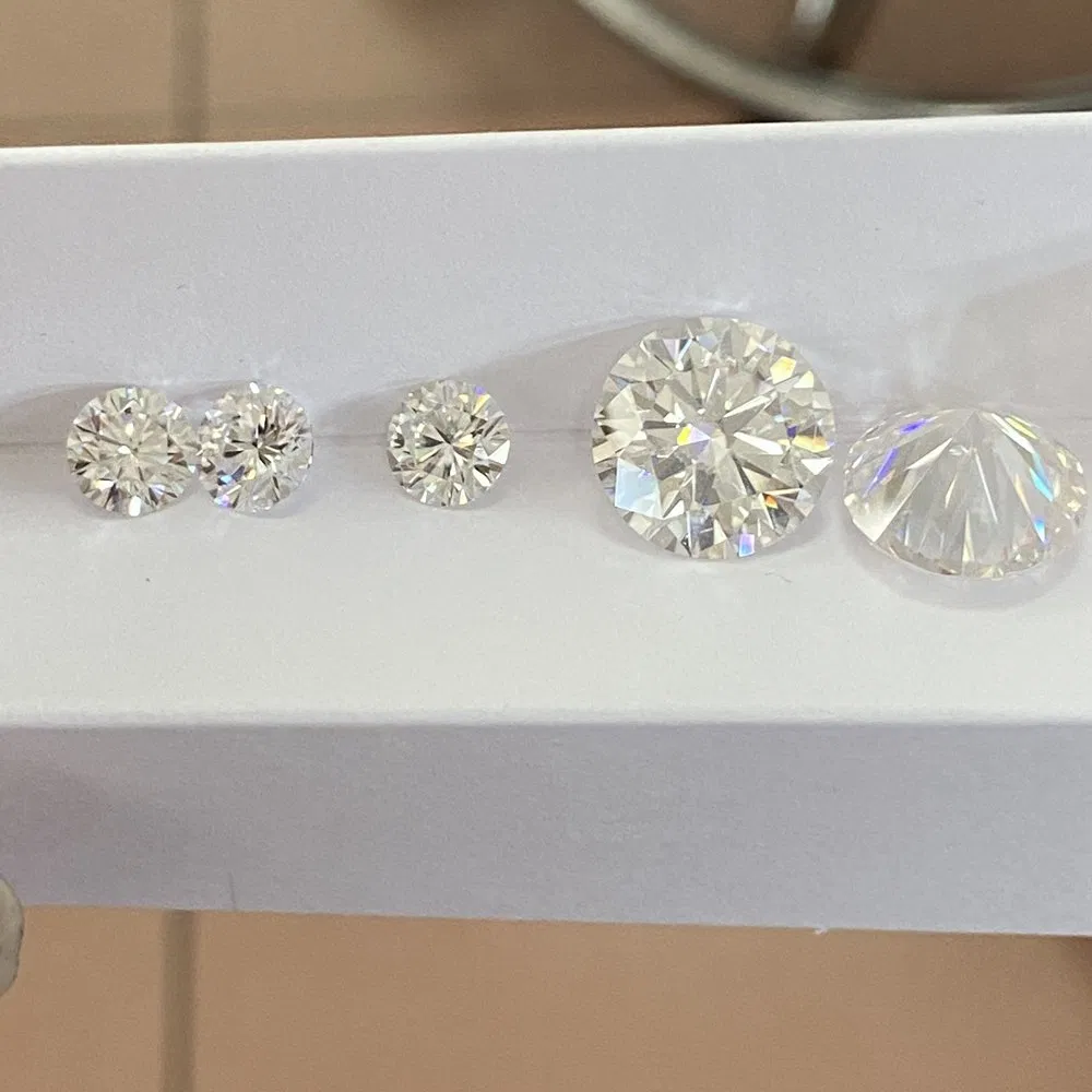 Hq Gems Gra Certificate 1carat Loose Moissanite Round 6.5mm White Moissanite Synthetic Diamond Price