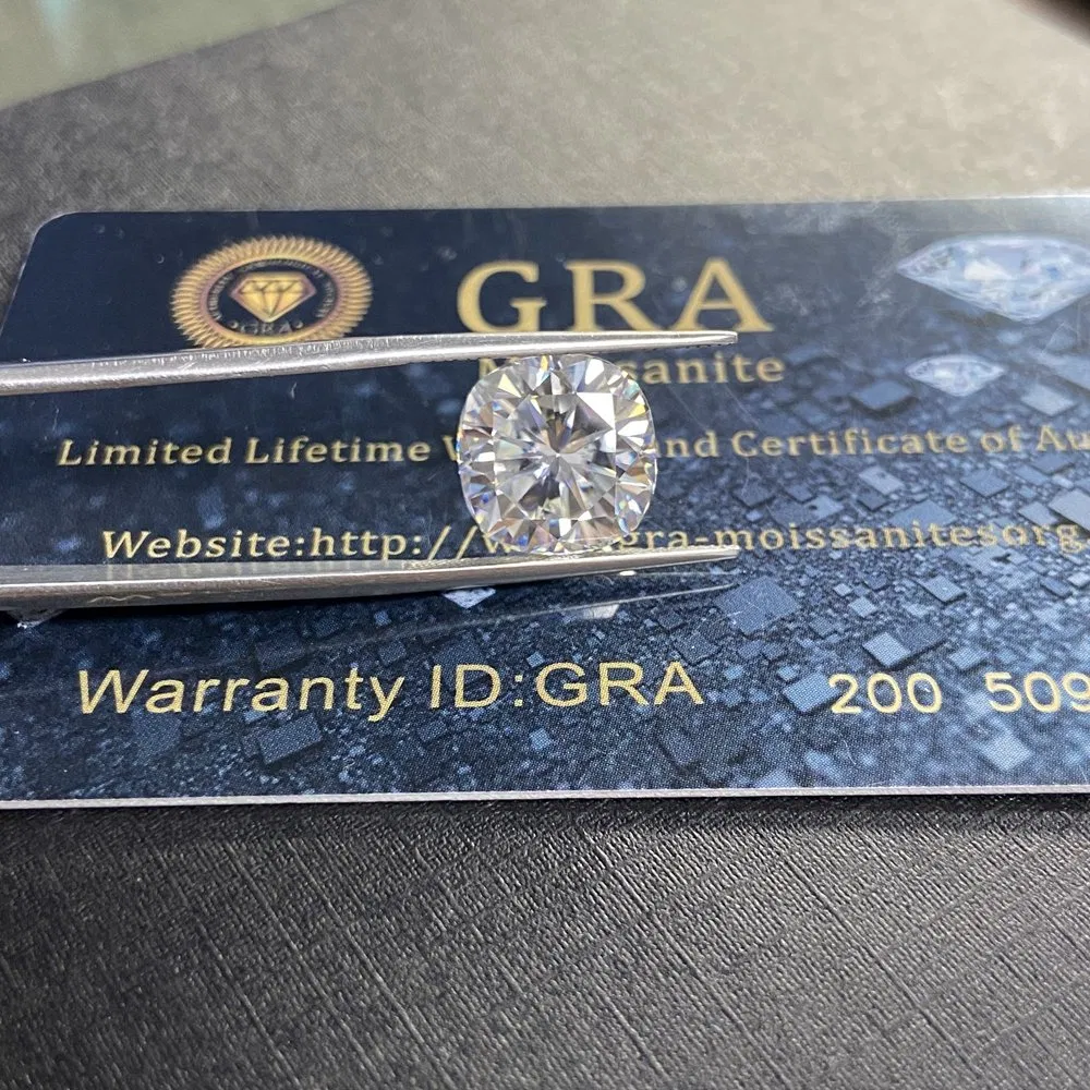 Hq Gems Gra Certificate D Vvs1 10X10mm Cushion Cut Pass Diamond Test 4 Carat Diamond Moissanite Stone for 18K White Gold Ring Making