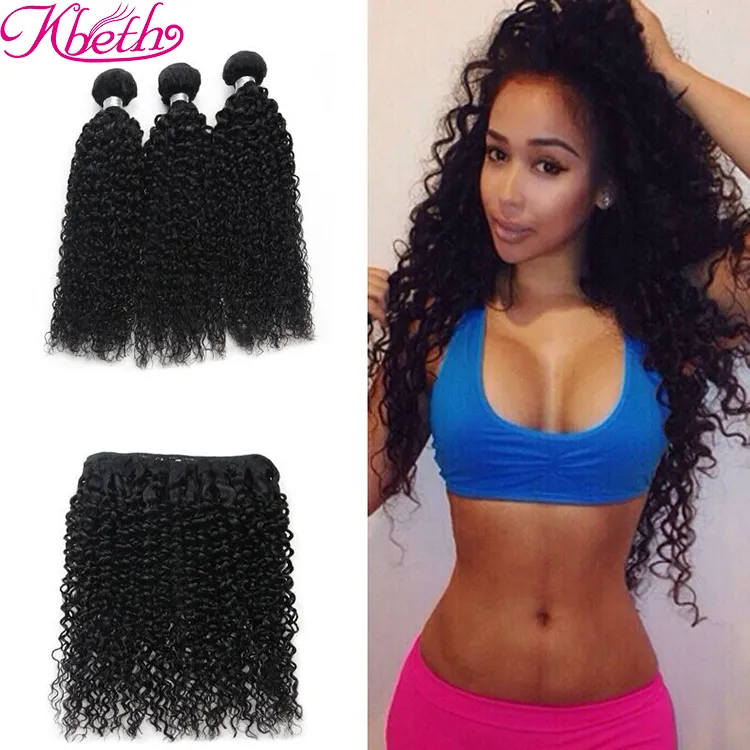 Kbeth Human Hair Weave Kinky Curly Brazilian Human Weaving Hair Virgin Hair Weave 2021 Fashion Black Women 100% Natural Remy Weavon Human Hair Extensions