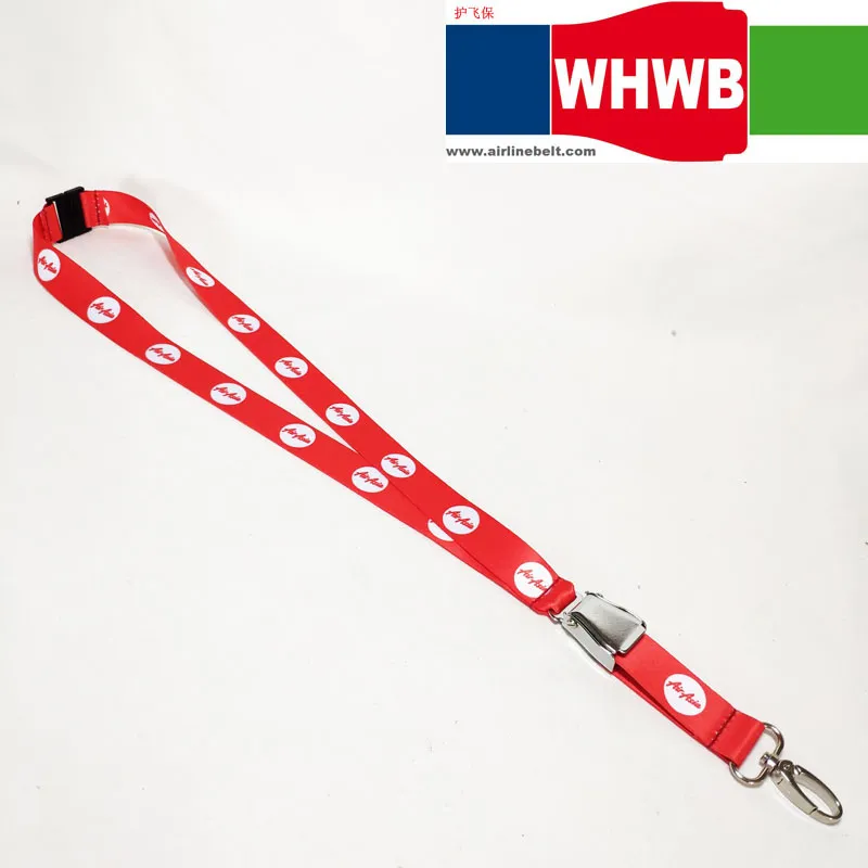 Keychain Airasia Airline Aircraft Airplane Buckle Lanyard Pilot Crew′s ID Card Holder Snap Clasp Clip Ring Key Sling Neck String Lanyards