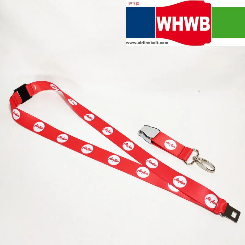 Keychain Airasia Airline Aircraft Airplane Buckle Lanyard Pilot Crew′s ID Card Holder Snap Clasp Clip Ring Key Sling Neck String Lanyards