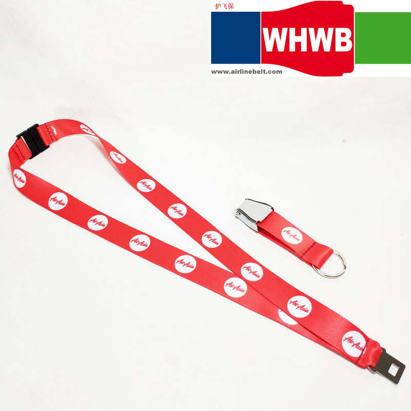 Keychain Airasia Airline Aircraft Airplane Buckle Lanyard Pilot Crew's ID Card Holder Snap Clasp Clip Ring Key Sling Neck String Lanyards