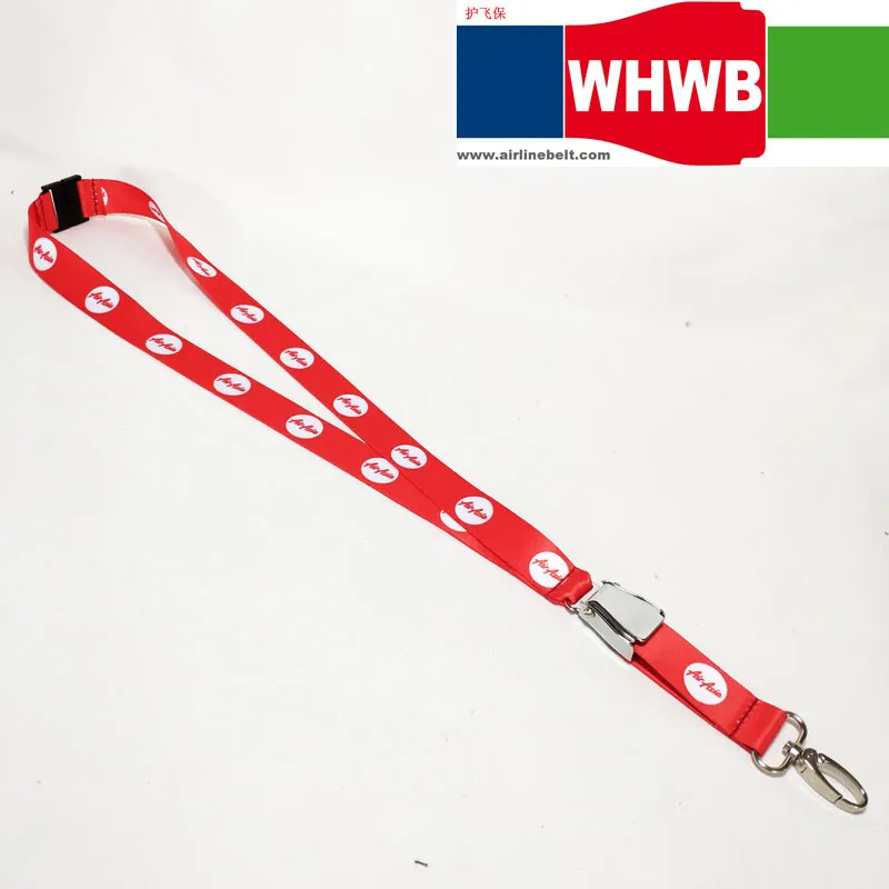Keychain Airasia Airline Aircraft Airplane Buckle Lanyard Pilot Crew′s ID Card Holder Snap Clasp Clip Ring Key Sling Neck String Lanyards