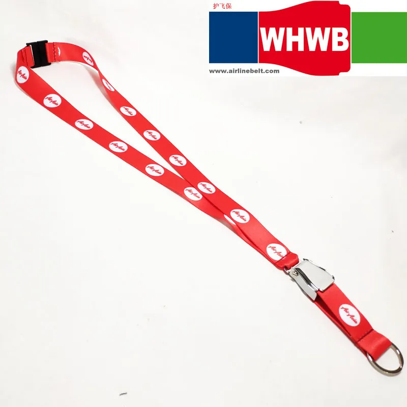 Keychain Airasia Airline Aircraft Airplane Buckle Lanyard Pilot Crew′s ID Card Holder Snap Clasp Clip Ring Key Sling Neck String Lanyards