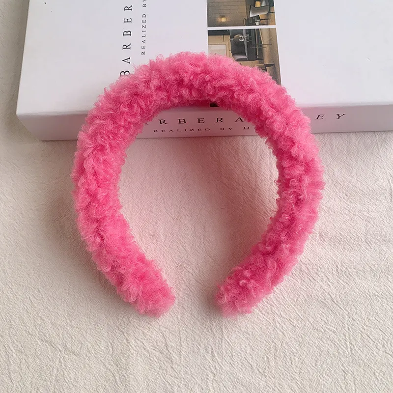 Lamb Plush Hairband Candy Cute Furry Wide Headband Hair Accessories Women