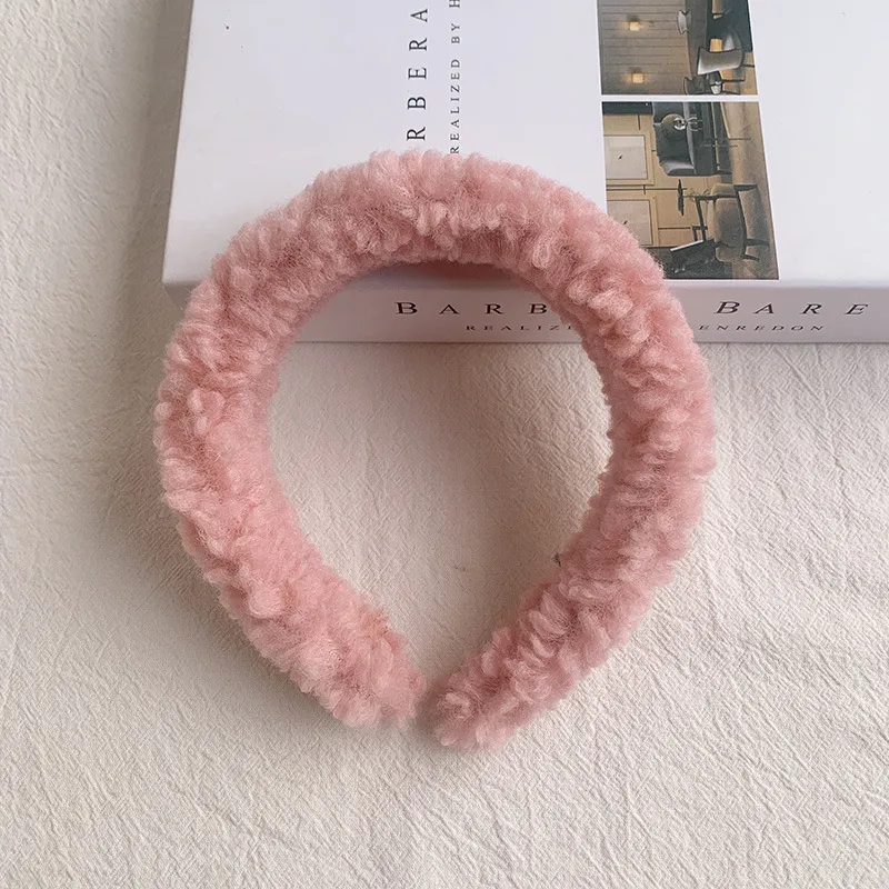 Lamb Plush Hairband Candy Cute Furry Wide Headband Hair Accessories Women
