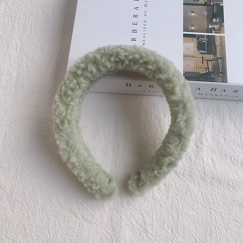Lamb Plush Hairband Candy Cute Furry Wide Headband Hair Accessories Women