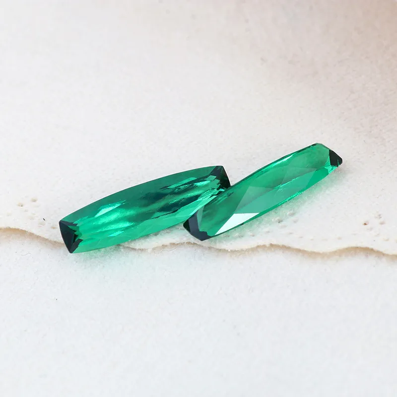 Long Custom Lab Grown Emerald for Jewelry Earrings Making