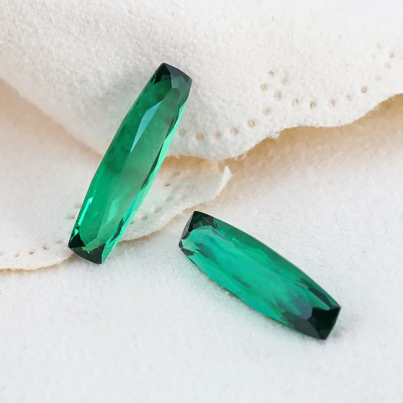 Long Custom Lab Grown Emerald for Jewelry Earrings Making