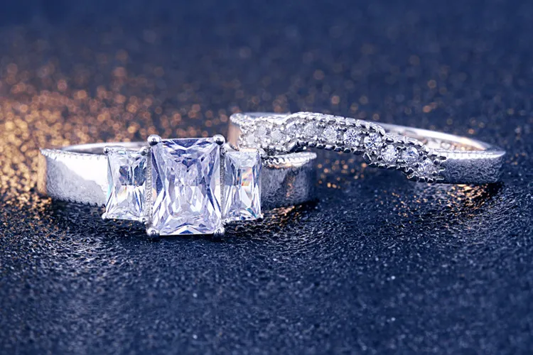 Luxury 925 Silver Jewelry Couple Ring